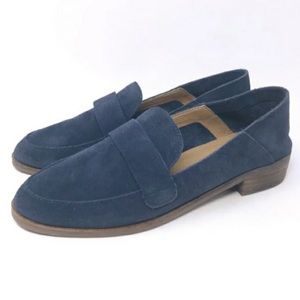 Lucky Brand Chennie Suede Navy Loafers Size 7